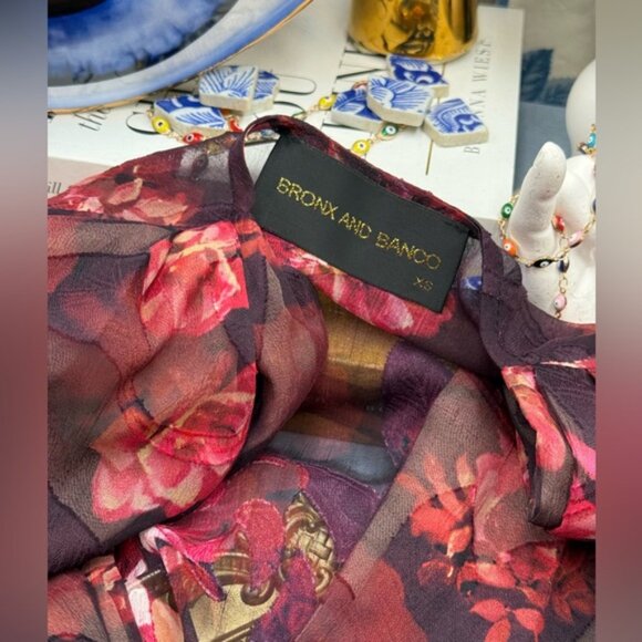 🆕 BRONX & BANCO 🧿 NWOT Bedouin Coastal Mini Dress, Rose Burnout - Sz XS US 2 - Picture 14 of 15